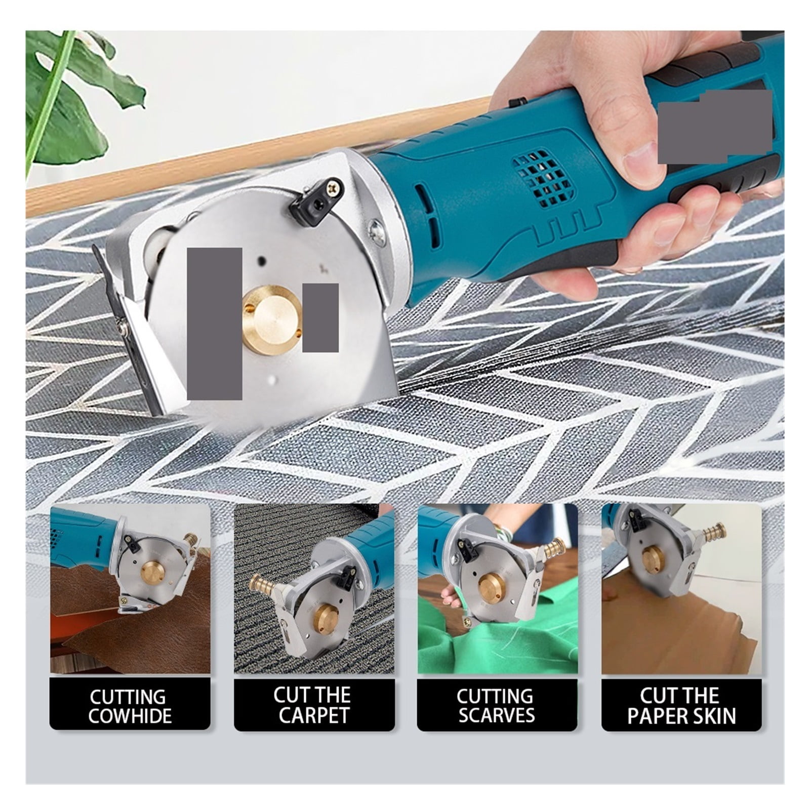 Electric Round Scissors Rotary Fabric Cutting Cloth Handheld Machine Leather Felt Cutting Power Tool ,Sharp & Durable