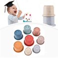 thumbnail image 1 of Colorful Stacking & Nesting Cups, 8-Piece Cups Fun Color Learning Toy, Great Bathing & Beach Toys for Toddlers And Children, Preschool Game, 1 of 6