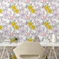 thumbnail image 2 of Ambesonne Nature Peel & Stick Wallpaper for Home, Minimal Floral Motif Print, 13"x72", Mustard and Pastel Purple, 2 of 5