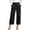 Black, variant on High-Waisted Asymmetrical Wrap-Front Wide-Leg Pants for Women - Breathable Office Chic & Weekend Brunch Trousers, Button Closure & Side Pockets Black XXL