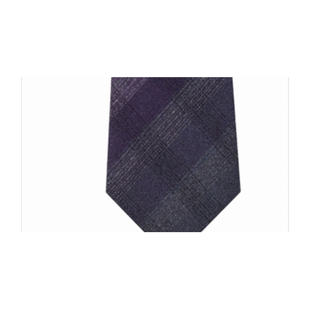 Kenneth Cole Reaction Men's Neck Tie Gray Tonal Check Slim Silk Purple Not Applicable