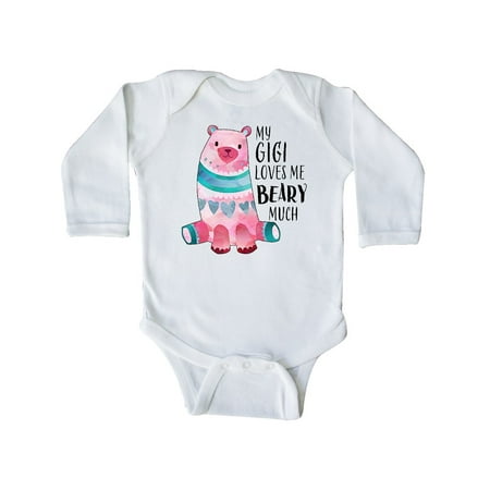 

Inktastic My Gigi Loves Me Beary Much with Cute Bear Gift Baby Boy or Baby Girl Long Sleeve Bodysuit