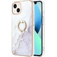 thumbnail image 2 of Slim Fit Phone Case for iPhone 15 (Not fit 15 Pro),Shiny Ring Kickstand Case for Girls,Camera and Screen Protection Cover for iPhone 15 (6.1 in.),ZHDD White, 2 of 8