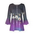 thumbnail image 4 of Mittory Women's Tunic Tops 3/4 Length Sleeve Blouses Dressy Casual V Neck Spring Summer Fashion Trends, 4 of 4