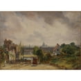 thumbnail image 2 of John Constable 18x14 Gold Ornate Wood Frame and Double Matted Museum Art Print Titled - Sir Richard Steele's Cottage, Hampstead (1831-1832), 2 of 4