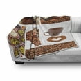 thumbnail image 3 of Coffee Soft Flannel Fleece Throw Blanket, Group of Chocolate Sweets Muffins Coffee Beans and Mugs Cappuccino Pastries, Cozy Plush for Indoor and Outdoor Use, 60" x 80", Multicolor, by Ambesonne, 3 of 6