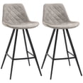 thumbnail image 1 of HOMCOM Bar Height Bar Stools Set of 2, Microfiber Cloth Bar Chairs, 1 of 10