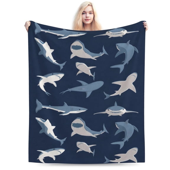 Shark Blanket Soft Warm Throw Blanket for Couch Lightweight Cozy Bed Blankets & Throws for Living Room Decor Gifts for Kids Boys 50x40