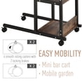 thumbnail image 3 of HOMCOM C-Shaped Mobile Sofa Bed Side Table Adjust Height 3-Tier Cart w/ Brake, 3 of 10