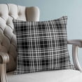 thumbnail image 4 of Pillow Covers 16x16 Set of 2, Buffalo Plaid Throw Pillow Covers Decorative Couch Cushion Cover, Black White Gray Farmhouse Gingham Striped Microfiber Soft Pillowcases for Bedroom Living Room Sofa, 4 of 9