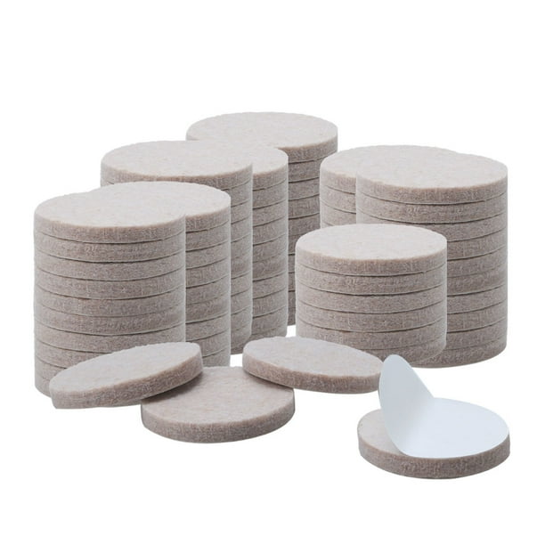 Uxcell 3/4" Almohadillas redondas autoadhesivas de fieltro antideslizantes para pisos, color beige, paquete de 80