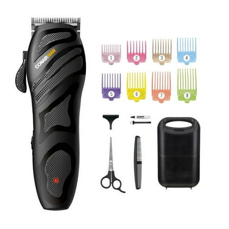 Conair Men Number Cut Cord and Cordless Hair Clipper & Trimmer Kit, 16 Piece