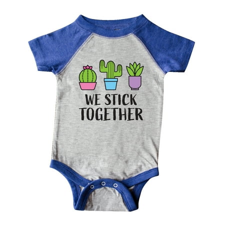 

Inktastic We Stick Together with Cacti and Succulent Gift Baby Boy or Baby Girl Bodysuit