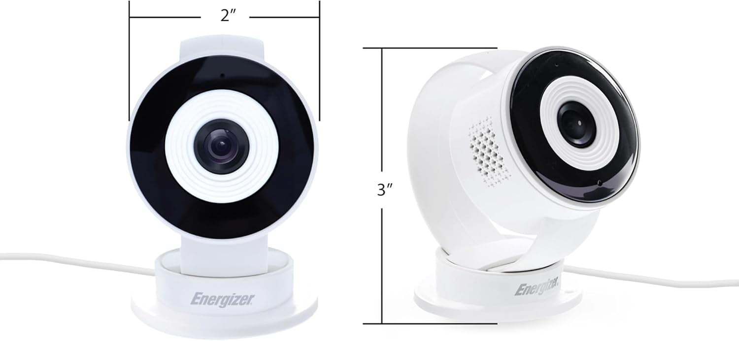 Energizer Smart Wi-Fi Indoor Camera 2-Pack with Smart Wall Tap Outlets, 1080P, Cloud/Micro-SD Card Recording, 2-Way Audio, Night Vision, Remote Access, Motion Alerts, Activity Zones, 2.4GHz Wi-Fi