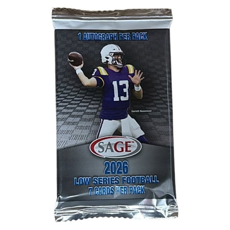 SAGE 2026 Low Series Football Cards - HOBBY PACK (7 Cards including 1 Autograph)