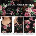 thumbnail image 5 of Asklazy Women's Short Sleeve Loose Plain Maxi Dresses Casual Long Dresses with Pockets,Mother's Day,L,F Rose Black, 5 of 11