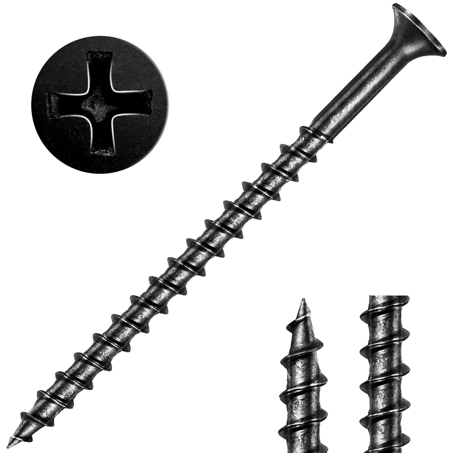 MEITE Drywall Screws, #8 x 2-1/2" Coarse Thread Wood Screws for Drywall, Wood and Furniture (25LBS)