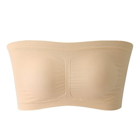 

Stretch Strapless 1 Piece Bra Summer Bandeau Bra Plus Size Strapless Bra Comfort Wireless Bra Padded Top Bra For Women
