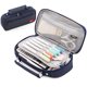 thumbnail image 2 of Bolsa de almacenamiento para lápices Begine Clearance, azul, de lona creativa, de color sólido, de gran capacidad, para cosméticos, estuche para lápices., 2 of 2