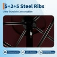 thumbnail image 6 of Kicctian 15FT Double-Sided Patio Umbrella with Solar LED Lights & Base, Extra Large Rectangle Market Umbrella Outdoor,  UV & Fade-Resistant, Ideal for Deck, Pool, Backyard, Garden, Claret, 6 of 8