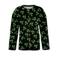 thumbnail image 5 of Womens St. Patrick's Day Cardigan Oversized Cardigan Funny Shamrock Print Cardigans Open Front Knit Sweaters Coat, 5 of 5