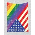 thumbnail image 1 of Vintage Rainbow Tapestry, Worn Out Pride Flag and Old Glory Patriotism Freedom and LGBT Themed Design, Wall Hanging for Bedroom Living Room Dorm Decor, 60W X 80L Inches, Multicolor, by Ambesonne, 1 of 2