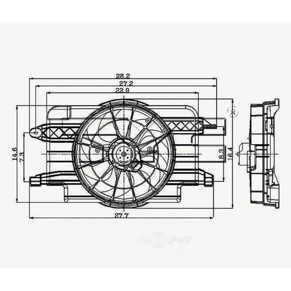 Dual Radiator and Condenser Fan Assembly Fits 2002 Saturn SL2