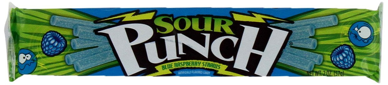 288 PACKS : American Licorice Sour Punch Straws, Blue Raspberry, 2-Ounce Boxes by