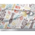thumbnail image 3 of Soimoi polyester Crepe Fabric Vegetables,Jar & Cups Print Fabric by Yard 52 Inch Wide, 3 of 3