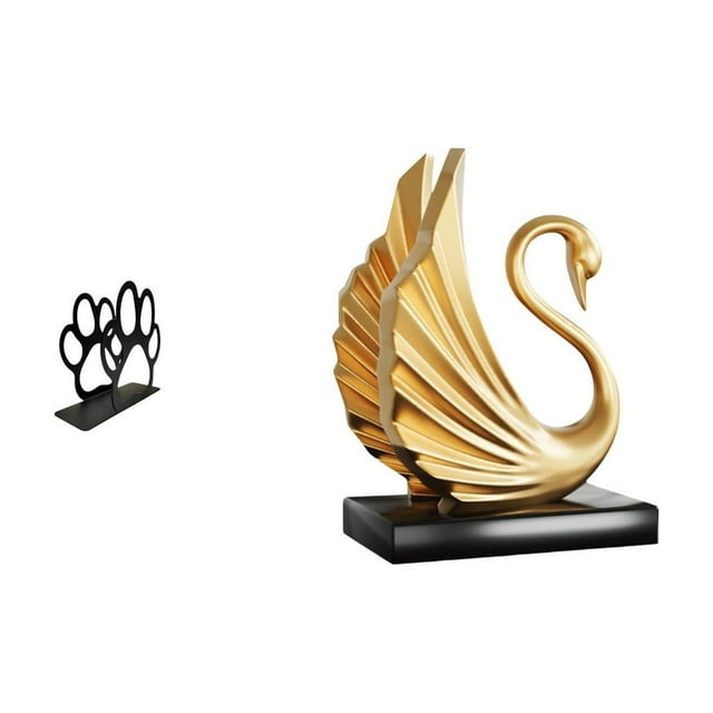 Servilletero De Hierro Con Forma De Cisne, Multiusos, Porta Billetes, Estatua Decorativa, Colección, Linda Huella De Perro, Pieza De Arte Moderno De Mesa, Escultura Animal, Elegante