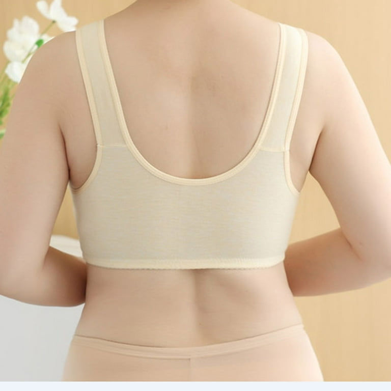 Bra 2 Pieces Daisy Front Button Breathable Cotton Bra With Front