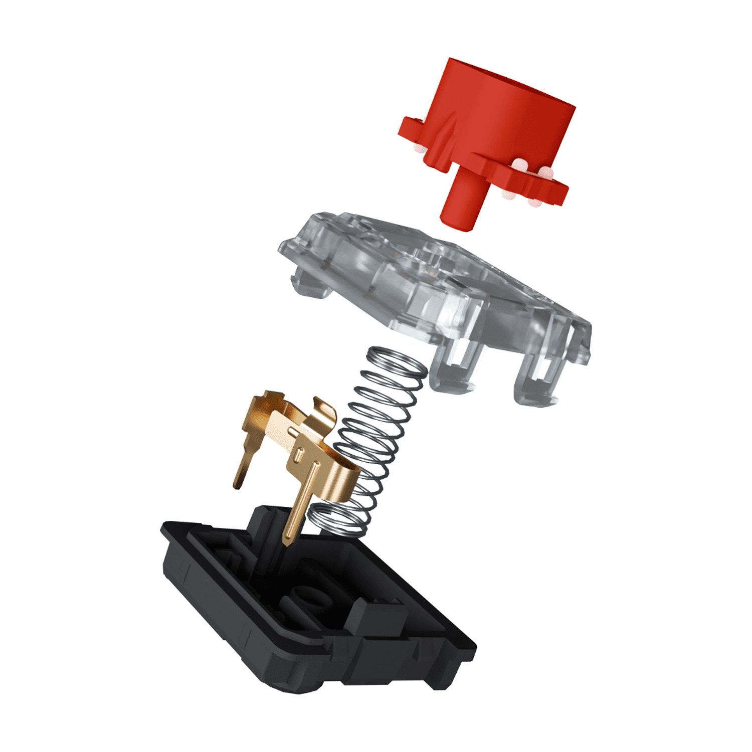 Gateron KS-33 Low Profile Red Silent 2.0 Switches, Linear 45gf 3-Pin SMD LED Pre-Lubed for MX Mechanical Keyboards (110 Pieces)