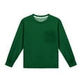 thumbnail image 4 of hengsof Children's Long-Sleeved Shirt Solid Color Top T-Shirt Casual Pocket Crew Neck T-Shirt, 4 of 8