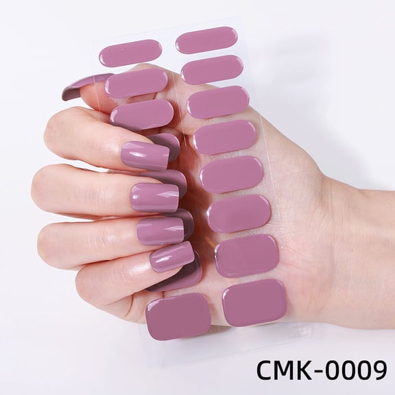 No-bake gel nail stickers solid color waterproof 16 nail polish film nail stickers
