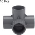 thumbnail image 2 of Jinsinto 4 Way Elbow PVC Pipe Fitting Furniture Grade 32mm Angle Tee Connectors Gray 10Pcs, 2 of 4