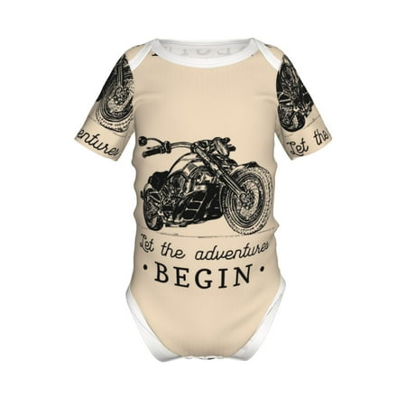 

Gaeub Let The Adventure Begin Print Infant Climbing Onesie Toddler Outfit Newborn Baby Bodysuit Baby Boy Girl Clothes -18 Months