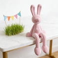 thumbnail image 2 of Velvet Resin Figurines Home Office Decor, Soft Flocking Bunny Ornament for Living Room Entrance Hall Desk Display, Elegant Birthday Housewarming Gift for Family Friends Colleagues, 2 of 5