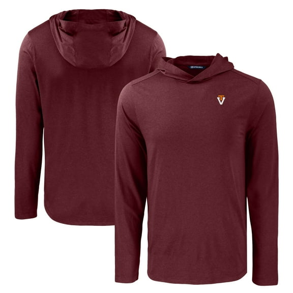 Men's Cutter & Buck Maroon Virginia Tech Hokies Coastline Epic Comfort Eco Recycled Long Sleeve Hoodie T-Shirt