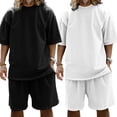 thumbnail image 4 of AJZIOJIRO Men Summer T-Shirts Shorts Set Casual Short Sleeve Cotton Shirt Tops Pants Set M-3XL, 4 of 9
