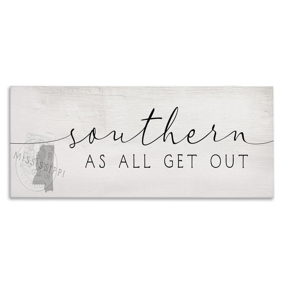 Stupell Industries Rustic Lodge Southern As All Get Out Slang Mississippi State Canvas Art, 24 x 10, by Lil' Rue