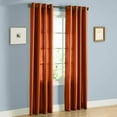 thumbnail image 3 of MIRA 1 semisheer panel faux silk window curtain top grommet for any bedroom or patio door non blackout see thru brick color 55" X 63", 3 of 3