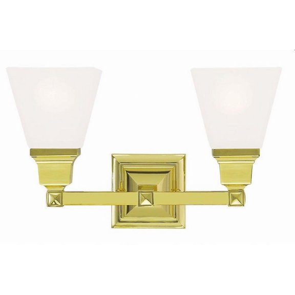 2 Light Bathroom Light in New Traditional Style 15 inches Wide By 9.5 inches High-Polished Brass Finish Bailey Street Home 218-Bel-1764390