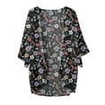 thumbnail image 4 of Tropical Chiffon Cardigan for Women,Cardigans for Women Summer Chiffon Floral Print Puff Sleeve Kimono Cardigan Loose Beach Cover Up Casual Blouse Tops, 4 of 4