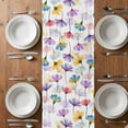 thumbnail image 4 of Table Runner 60 Inches Long for Kitchen Dining, Watercolor Flowers Dresser Scarf Farmhouse, Dining Table Decorations for Wedding/Parties, Spring Floral Plants Country 13 x 60 In, 4 of 8