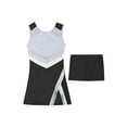 thumbnail image 3 of LiiYii Kids Girls Cheerleading Outfits with Shorts Sleeveless Sequins Sports Tennis Golf Dress Cheer Black 4, 3 of 5