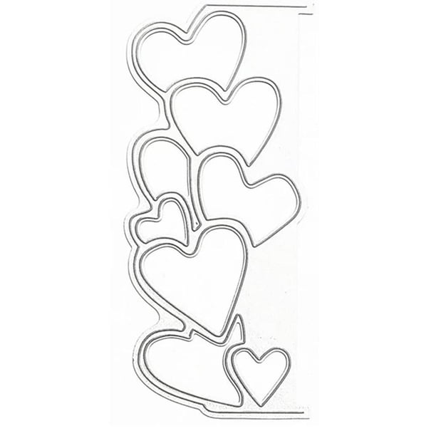 TQEHS Troqueles de corte de borde de corazón, troqueles de acero al carbono de metal para hacer tarjetas de papel de álbum de bricolaje, manualidades decorativas, relieve, plantillas para álbumes de r
