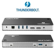 Wavlink Thunderbolt 3 USB-C 8K Docking Station Dual 4K Dual DisplayPort 1.4, USB-C 3.1, USB 3.0, Gigabit Ethernet, Audio, MacBook & Windows Laptops