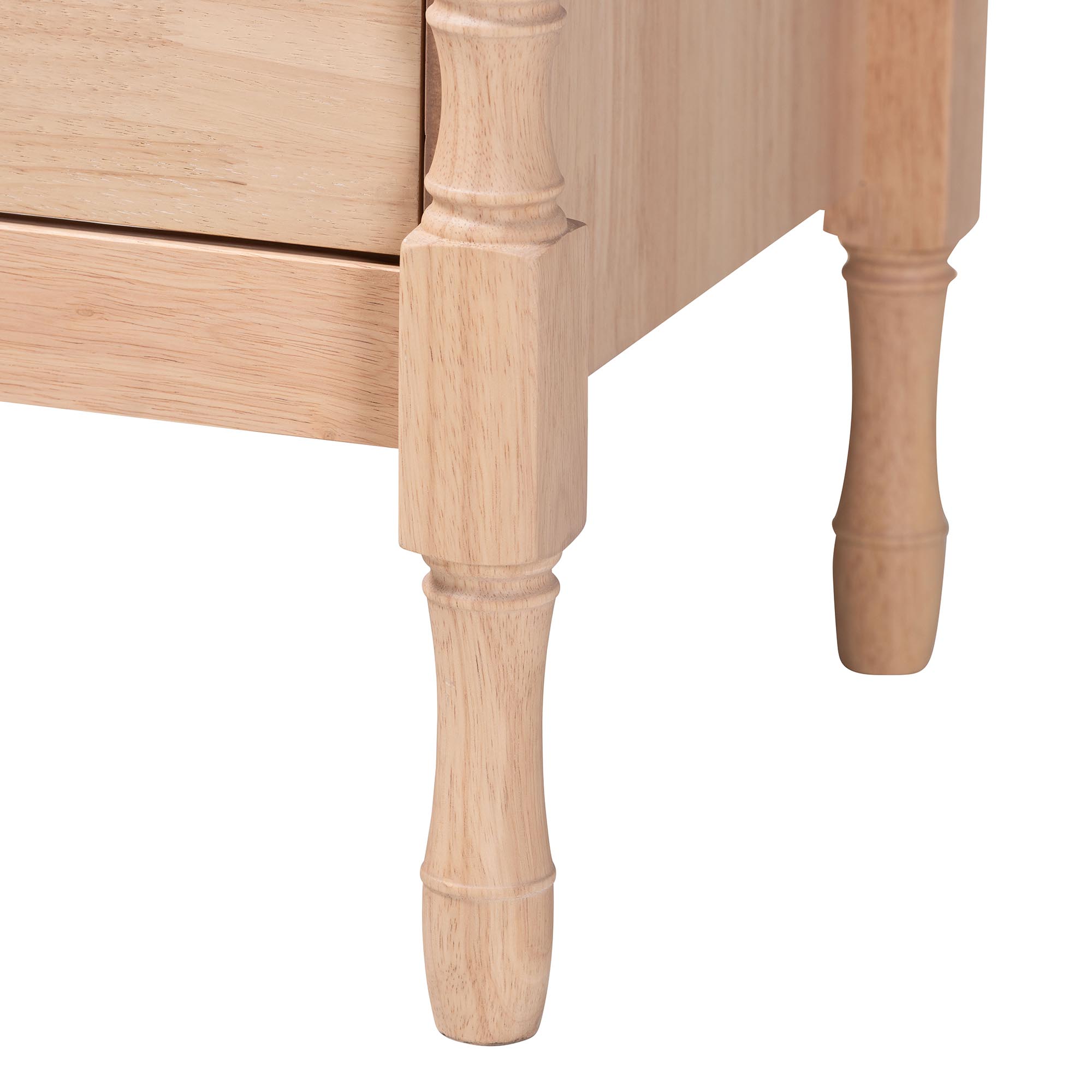 Baxton Studio Laurent Mid-Century Bedroom Set, 4-Piece, Queen, Beech Brown