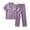 Purple, variant on BaoFuBaoMei Satin Pajamas for Women Plus Size 2 Piece Short Sleeve Button up Lounge Set Collared Top and Pants Pjs Lace Trim Striped Sleepwear