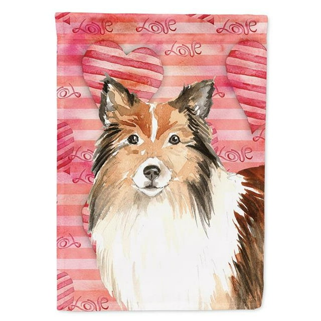 Carolines Treasures CK1753GF Love a Sheltie Garden Size Flag